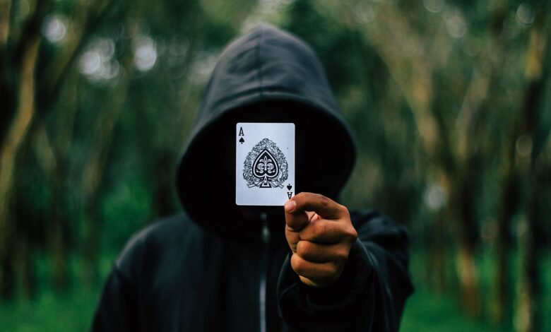 ace, cards, hooded