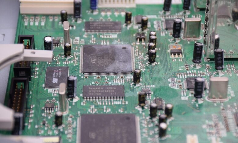 electronics, printed circuit board, technical, resistance, technology, back, the capacitor, part, electricity, chip